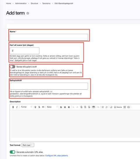 Ábendingategundir - Bæta við