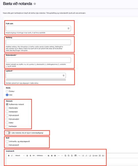 Stofna notanda í ábendingakerfi sveitarfélaga