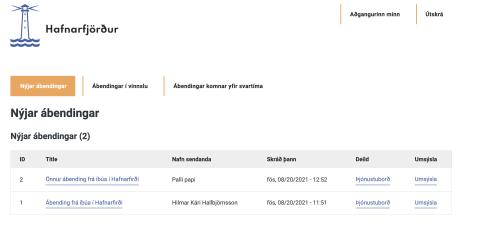 Nýjar ábendingar -2 ábendingar óúthlutaðar