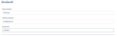 Ábendingakerfi - Sýsla með ábendingu - Sendandi