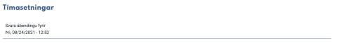 Ábendingakerfi - Sýsla með ábendingu - Tímasetningar