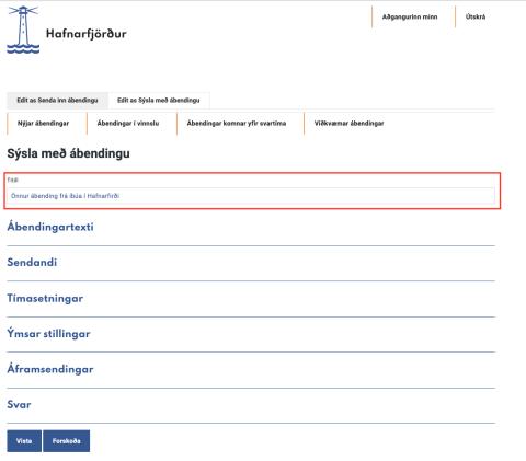 Ábendingakerfi - Sýsla með ábendingu - yfirlit